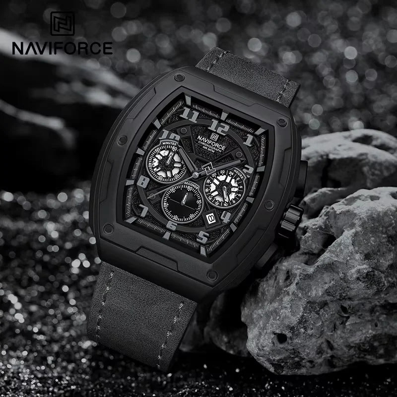 NAVIFORCE Luxury Brand Men's Sports Watch Quartz 24-Hour Chronograph Waterproof Male Wristwatches Date Display Clock Reloj Hombre