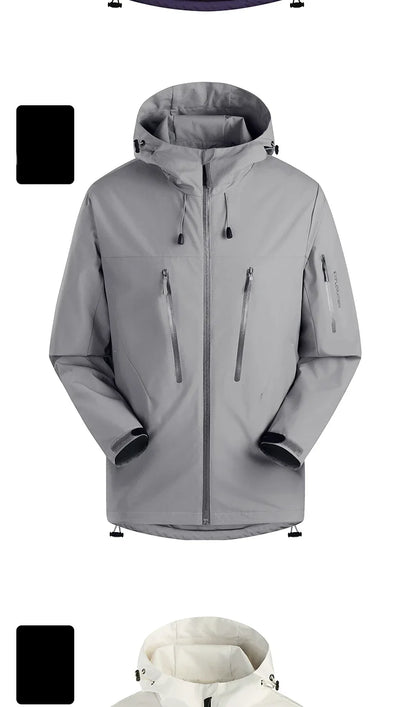 Spring Autumn Men's Windbreaker Fashion Outdoor Mountaineering Travel Windproof Waterproof Hooded Jacket Slim Fit Versatile Coat