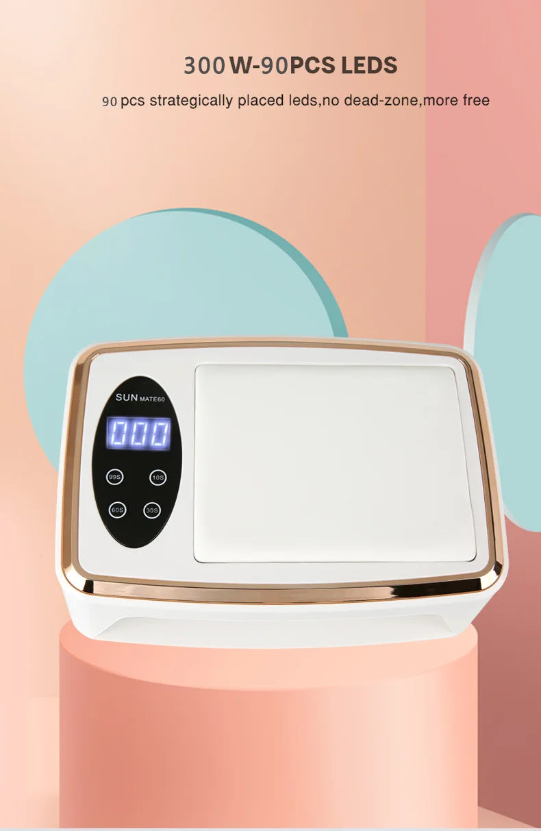 380W Professional Nail Dryer 90 LEDs UV Lamp for Curing All Gel Nail Polish Motion Sensing Manicure Pedicure