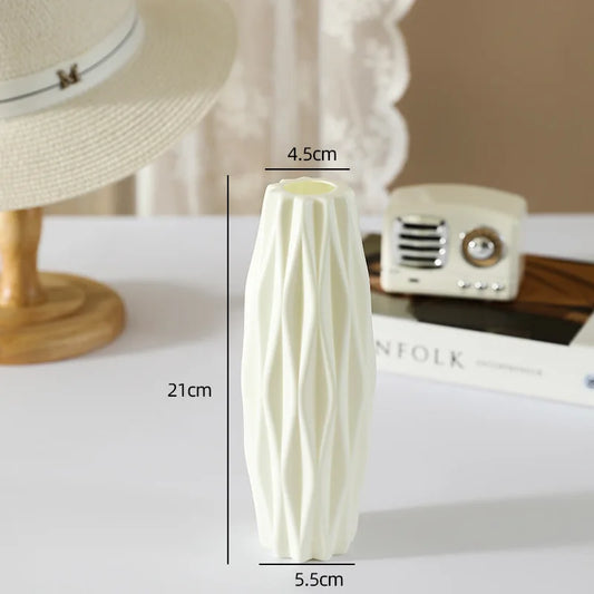 4066 Simple Plastic Vase Silver Willow Hydroponic Flowers Artificial Flower Vase Desktop Living Room Decoration Ornaments