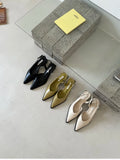 Summer Women's Cover Toe Sandals Elegant Shallow Slip On Shoes Comfort Low Heel Dress Street Style Shoes