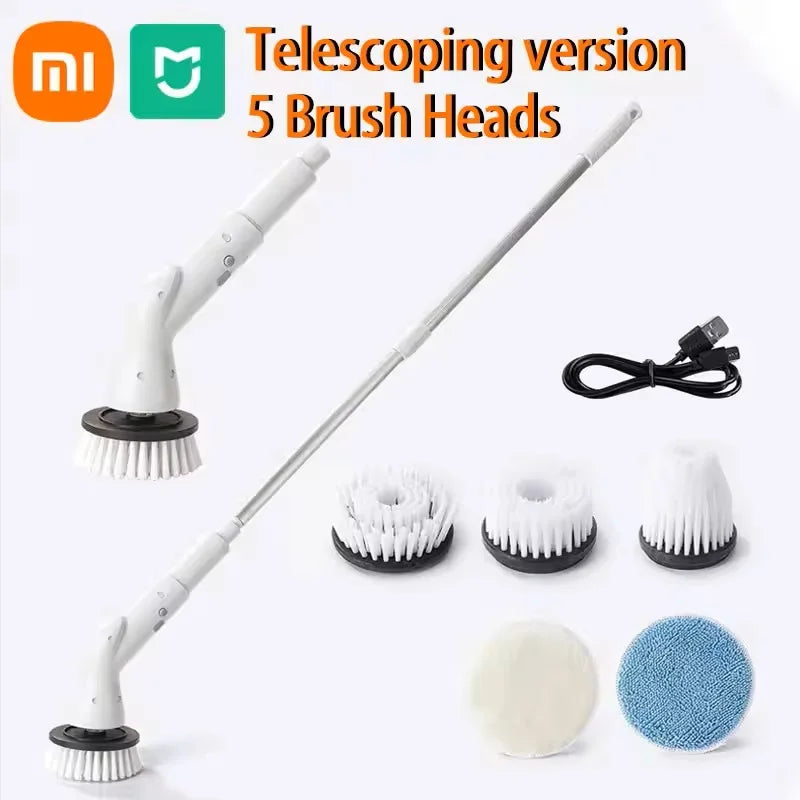Cepillo de limpieza eléctrico inalámbrico 6 en 1 Xiaomi Mijia de 2000 mAh, cepillo de limpieza giratorio eléctrico para ducha, cocina, baño y hogar. 
