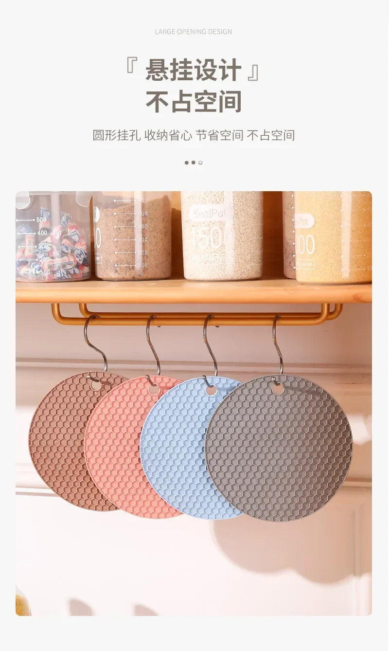 Silicone Round Teacup Mat Table Insulation Mat Dish Non-slip Placemat High Temperature Light Luxury Anti-scalding Casserole Mat