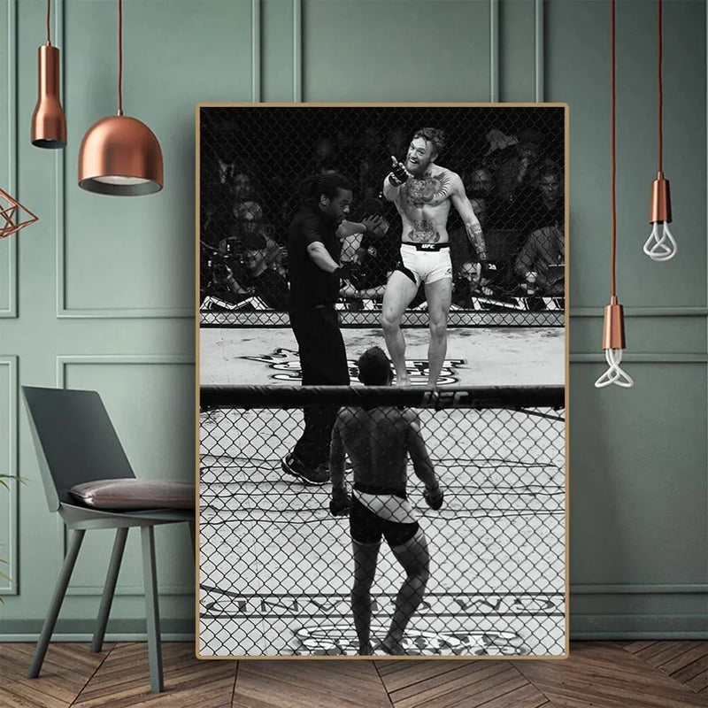 Motivational Conor McGregor Boxing Canvas Print  Professional Boxer Poster Wall Art for Gym Home  Office Decor
