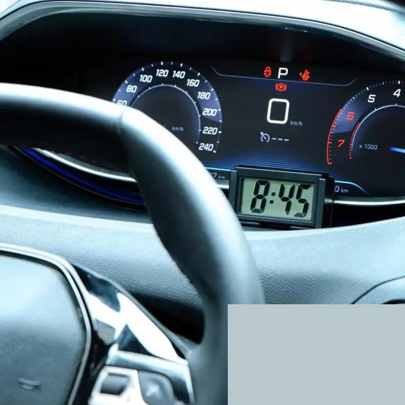 Mini Digital LCD Clock, Self-Adhesive Electronic Bracket Clock, Time and Day Display for Car Truck Dashboard, Auto Accessories