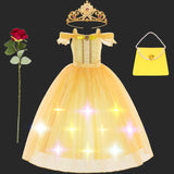 Children's Halloween Role Play Fairy Princess Belle Dress Xmas Carnival Masquerade Performance Birthday Party Fancy Girl Clothes