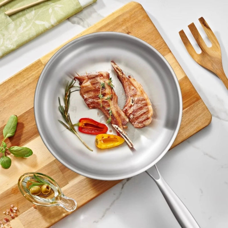 304 Stainless Steel Frying Pan NonStick Pan Fried Steak Pot Uncoated Kitchen Cookware For Gas Stove and Induction Cooker