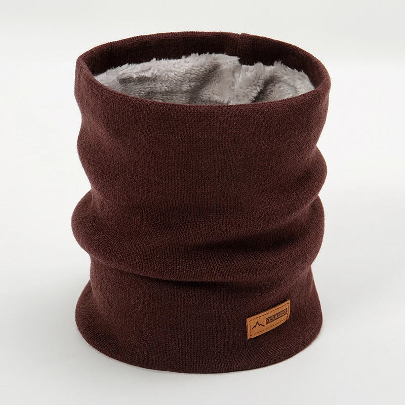 Bufanda cálida de invierno 2023 para mujer, de punto, con anillos de felpa, lisa, para hombre y mujer.