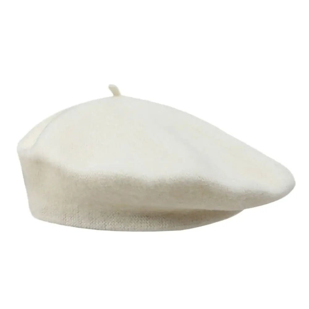 Fashion Warm Winter Wool Berets Hat Retro Solid Color French Artist Hat All Matched Elegant Plain Cap Lady