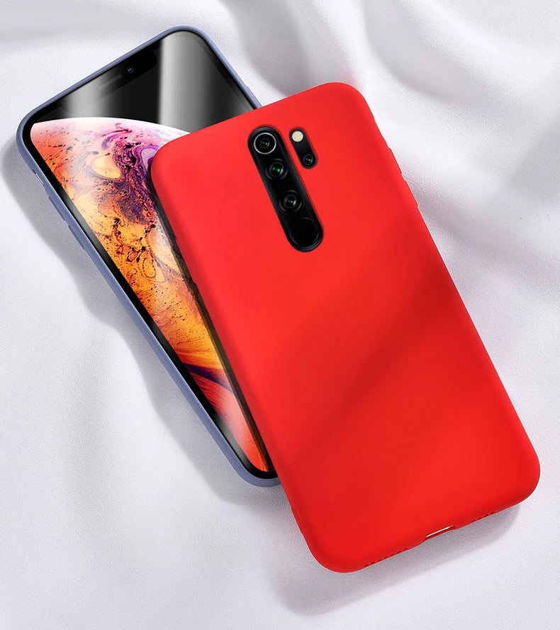 Funda de silicona líquida suave y sólida para XiaoMi RedMi Note 9, 9s Pro, 10, 11, 11S, 10s, 10T, 9T, 8, 8T, 7 Pro, 9A, 9C, 10C, Poco X3, F3