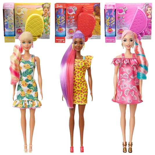 Genuine Barbie Color Reveal Foam Dolls Pet Friend with 25 Surprises Scented Bubbles Princess Doll Toys for Girls Gift