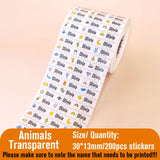 Custom Name Tag Sticker Waterproof Kawaii Stickers Decals Personalized First Name Label for Children School Stationery Bottle
