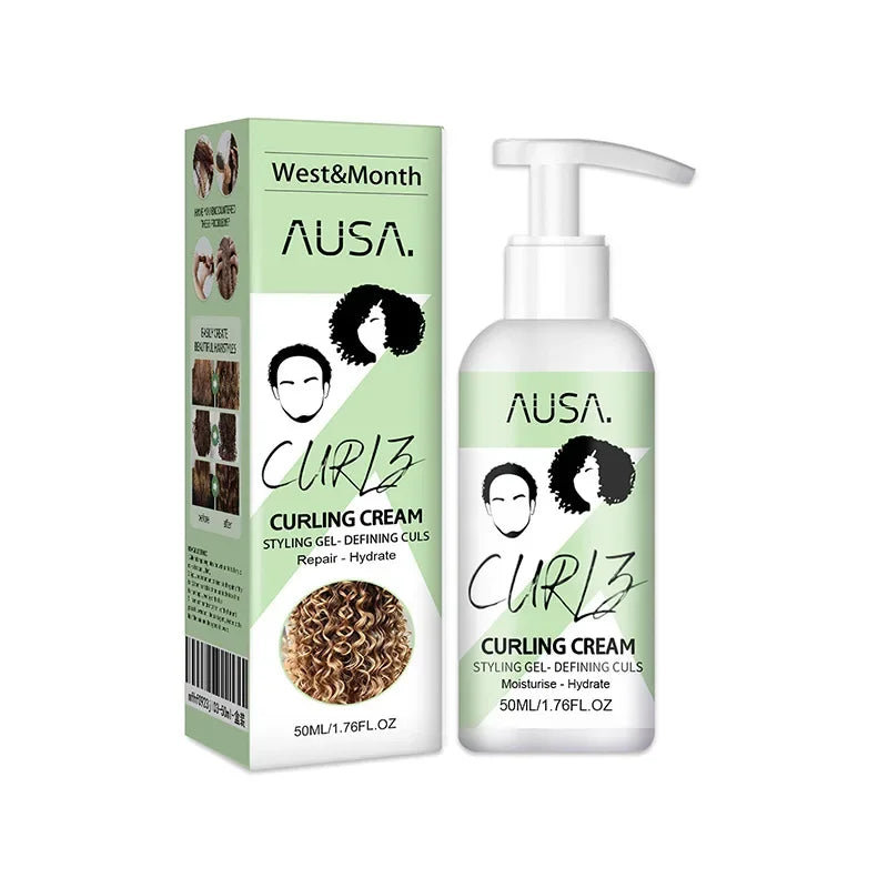 Crema para rizar el cabello de 50 ml, previene la rotura, antifrizz, elasticidad, loción potenciadora, moldeadora, suave, hidratante, cuidado del cabello