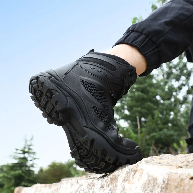 Latest 2023 Waterproof Men Leather Boots Steel Toe Cap Safety Work Shoes Anti Smashing Indestructible Construction Welding Boots