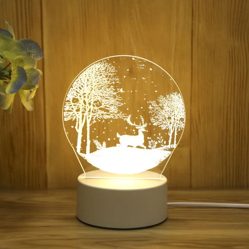 Romantic Love 3D Acrylic LED Lamp for Home Children's Night Light Table Lamp Birthday Party Decor Valentine's Day Bedside Lamp