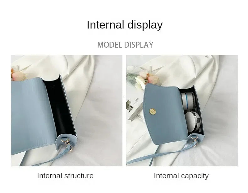 PU Versatile and Fashionable Portable Small Square Bag Single Shoulder Crossbody Bag Luxury Designer Handbag Women's Bags