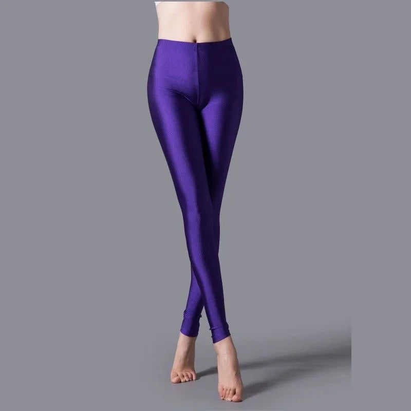 Leggings ajustados de alta elasticidad, pantalones pitillo ajustados de talla grande, pantalones brillantes, pantalones de yoga para mujer, leggings ajustados sexis y agradables para la piel. 
