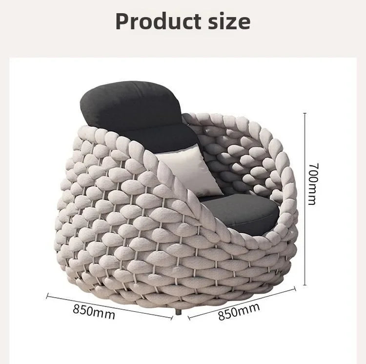 Outdoor Seat Outdoor Rattan Sofa Courtyard Combination Double Chair Leisure Terrace Villa Living Room Balcony Furniture Home