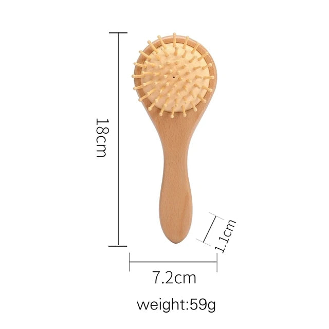 Newborn Baby Natural Wooden Boys Girls Soft Wool Hair Brush Head Comb Infant Head Massager Portable Bath Brush Comb For Kids