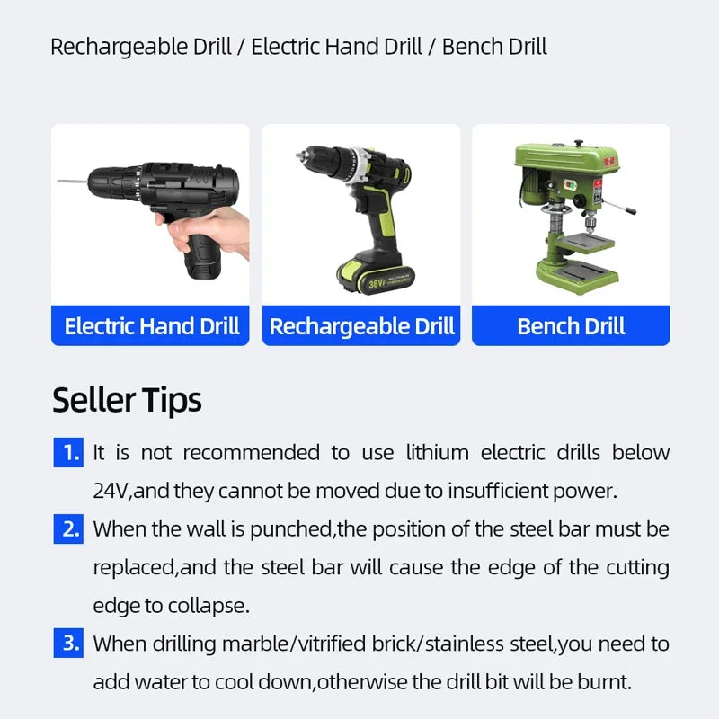 Cross Hex Tile Drill Bit For Glass Concrete Ceramic Tile Hole Opener Tunsten Carbide Hard Alloy Bits Set Tools 3 4 5 6 8 10 12mm
