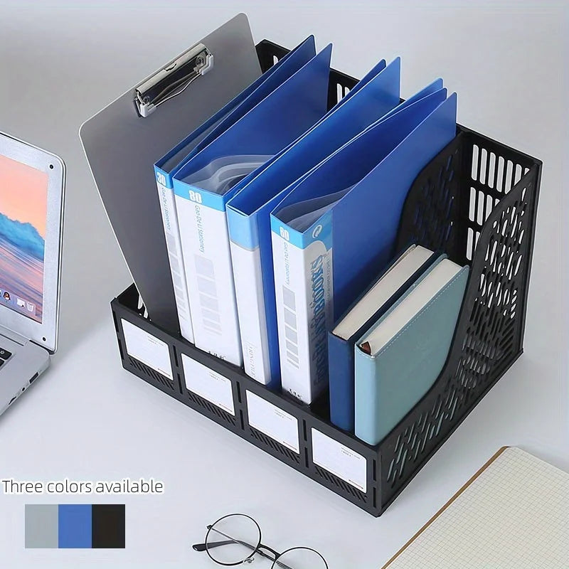 1 pcs, thickened file rack, file frame, quadruple file seat, simple data basket, shelf, file basket, office use, student use