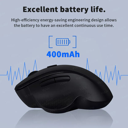 Ratón inalámbrico ergonómico Bluetooth VUUV para computadora portátil Macbook 1600DPI modo dual recargable para iOS Android tableta