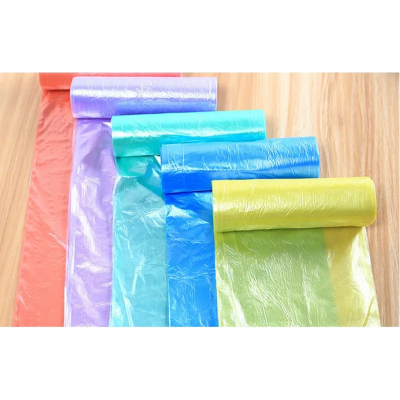 5 Rolls 1 pack 70Pcs Household Disposable Trash Pouch Kitchen Storage Garbage Bags Cleaning Waste Bag Plastic Bag Plastic Bag