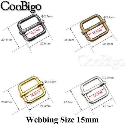10pcs Metal Slides Tri-Glides Wire-Formed Roller Pin Buckles Slider Adjuster Bag Strap Accessories 15mm 20mm 25mm 32mm 38mm 50mm