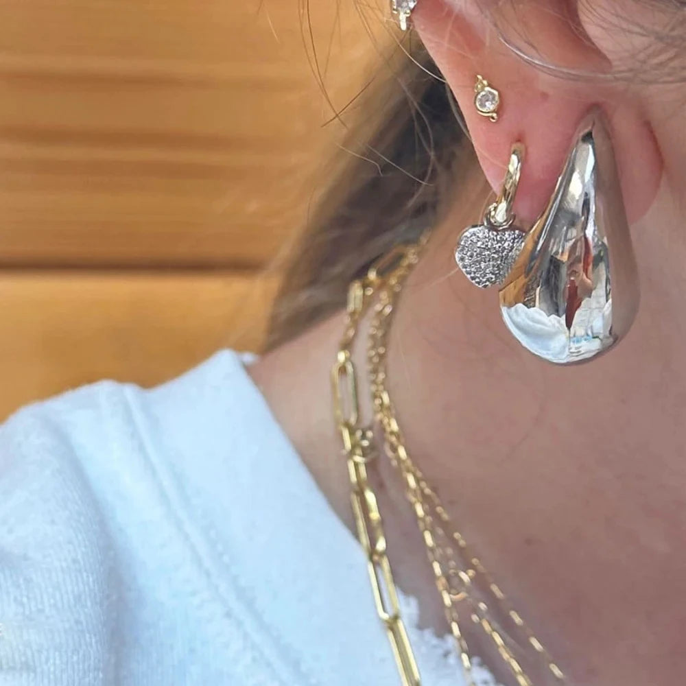 Pendientes colgantes extragrandes para mujer, aros grandes y gruesos para niña, hipoalergénicos, ligeros y chapados en oro. 