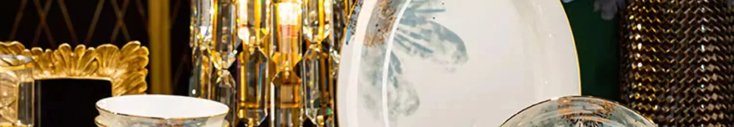 Gold Luxury Home Dinnerware Sets Gift Wedding Guests Party Kitchen Tableware Ceramic Christmas Tableware Dinner Sets