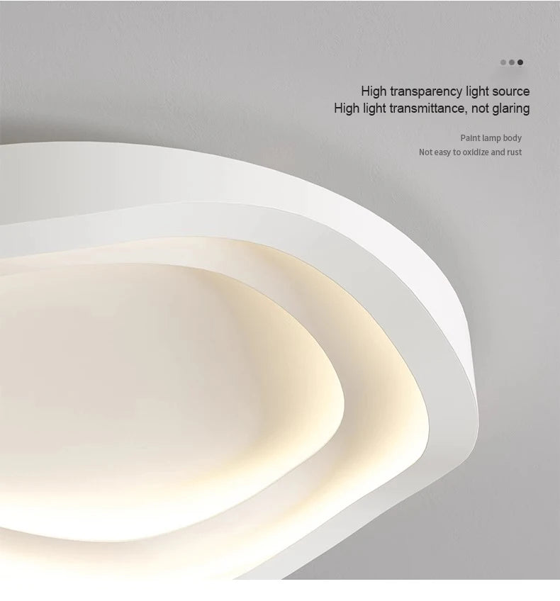Modern Bedroom Ceiling Light Home Decor Simple Master Bedroom Lamps Nordic Circular Cream Style Living Room LED Lighting Fixture