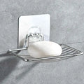 1pc-Stainless Steel Soap Dish Punch-Free Nail-Free Bathroom Single Layer Drain Wall Hanging Sucker Soap Box Light Luxury Shelf