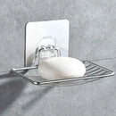 1pc-Stainless Steel Soap Dish Punch-Free Nail-Free Bathroom Single Layer Drain Wall Hanging Sucker Soap Box Light Luxury Shelf