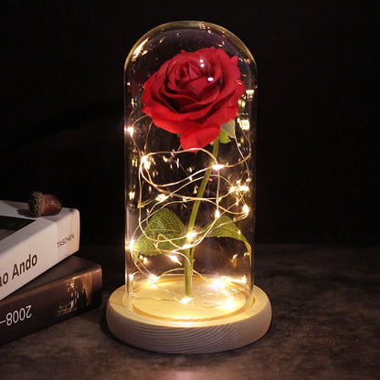 Envío directo de flores artificiales Galaxy Rose, La Bella y la Bestia, decoración de boda, regalo creativo para el Día de San Valentín, regalo para la madre.
