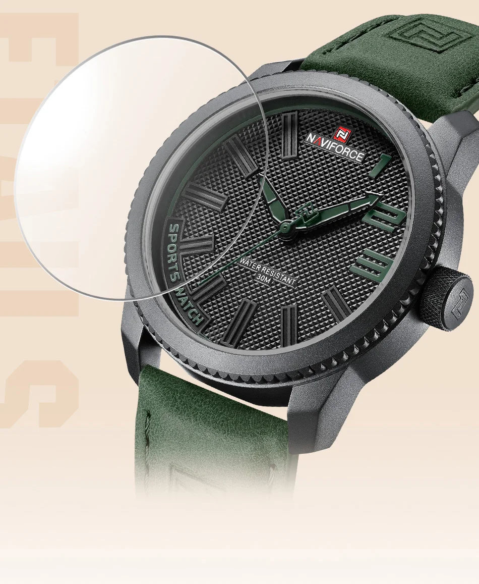 NAVIFORCE Popular Male Wristwatch Military Sports Shockproof Waterproof Leather Watch Men Fashion Casual Clock Relogio Masculino