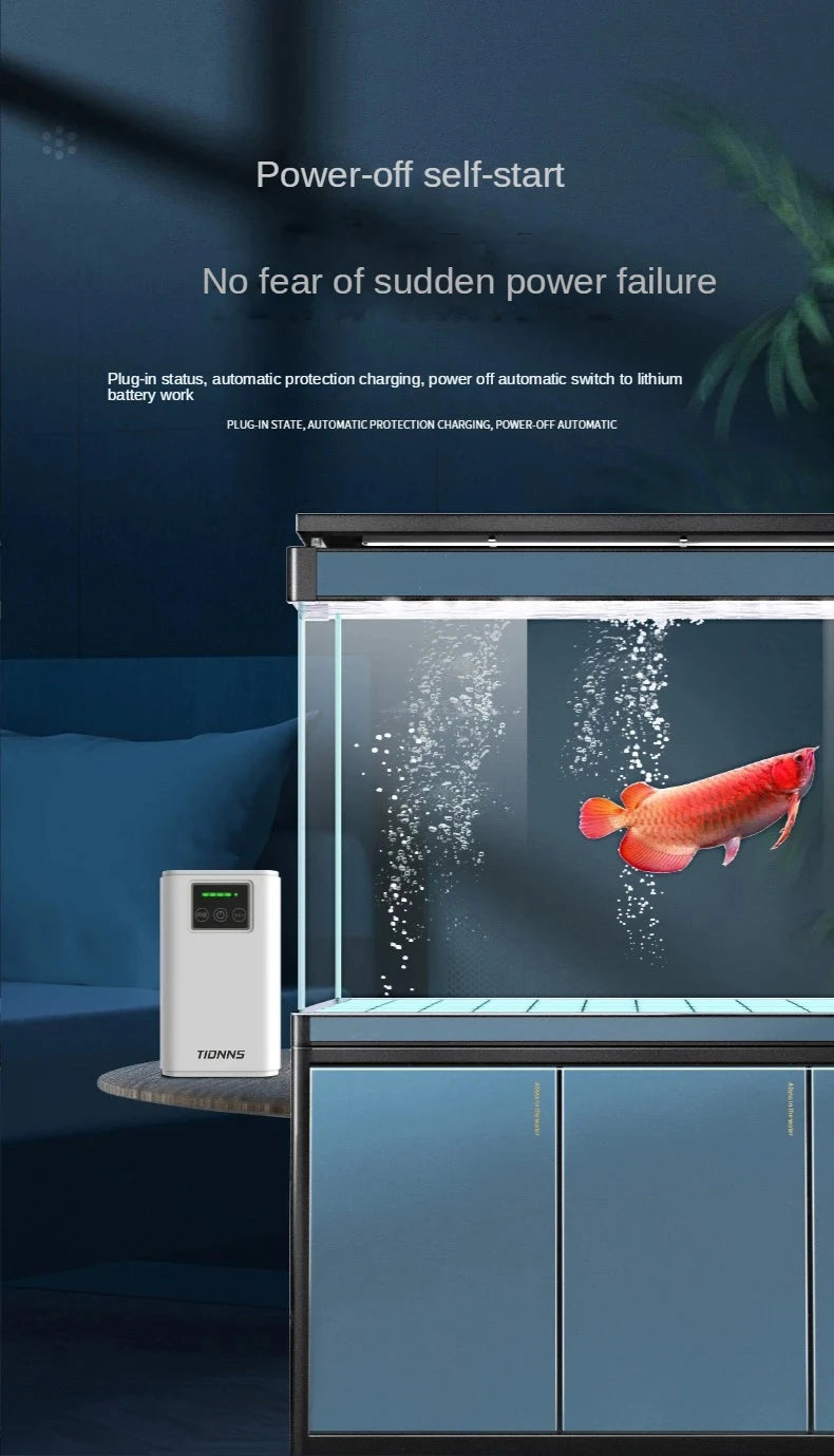 Aquarium Fish Tank Oxygen Pump Charging Dual-Purpose Air Pump Usb Lithium Battery Household Portable Fishing Mute 6000mA Outdoor