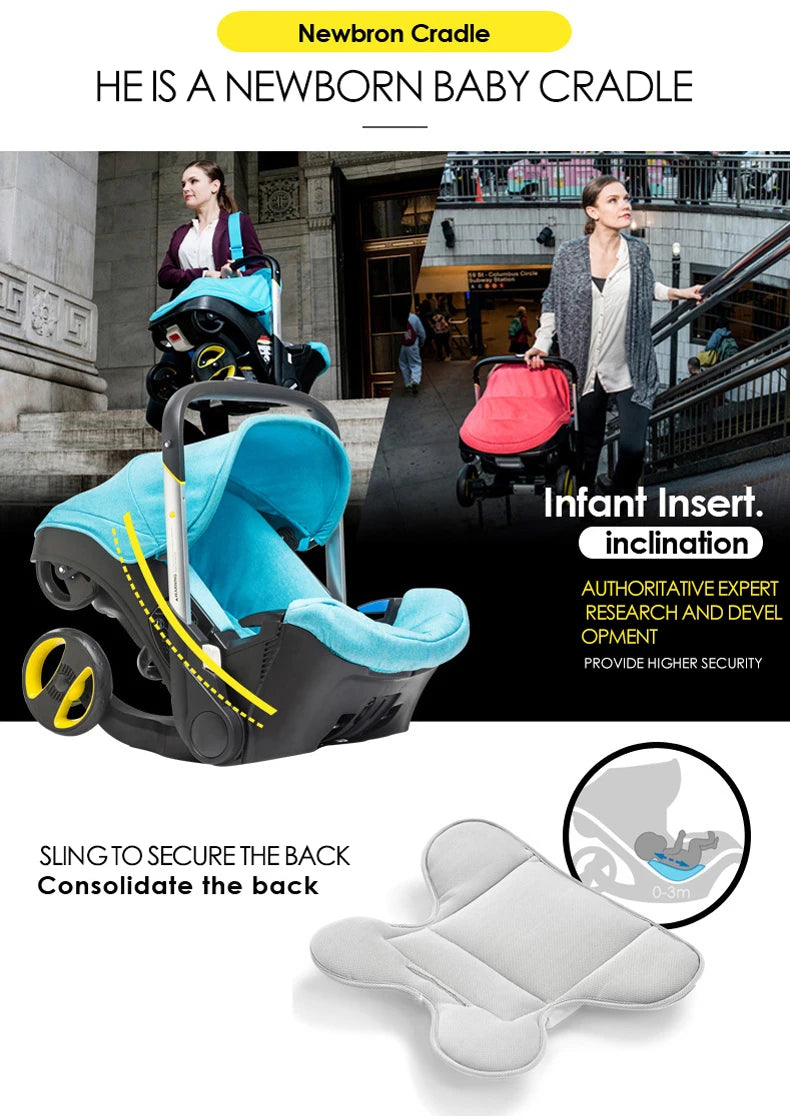 Cochecito de bebé compacto 4 en 1, asiento de coche, cochecito ligero 3 en 1, sistema de viaje todo en uno para recién nacidos, cochecito Doona
