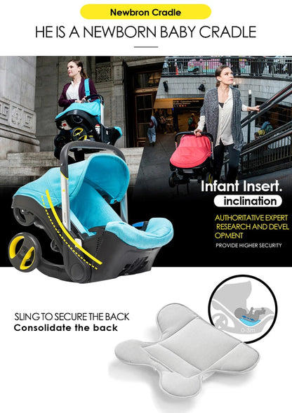 Compact Baby Stroller 4 in 1 Car Seat Lightweight Stroller 3 in 1 Pushchair All in One Travel System for Newborns Pram Doona