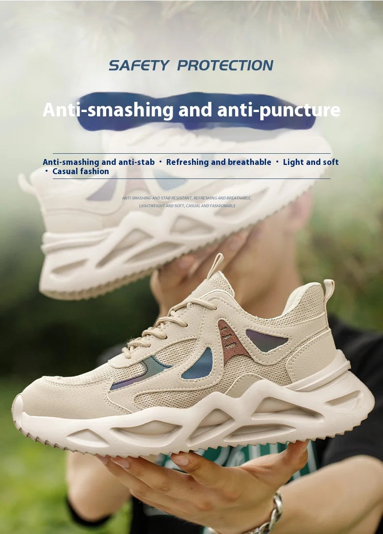 Lightweight Safety Shoes Men Women Work Shoes Steel Toe Cap Working Boots Sneakers Men Women Breathable Shoes Tactical Boots