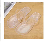 Beach Flip Flops for Women Thong Sandals Summer Jelly Shoes Girls Transparent Slides Solid Fashion PVC Flat Non-Slip Slippers