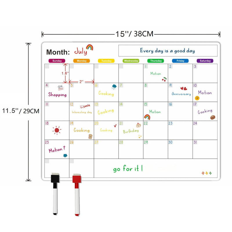 Magnetic Calendar For Fridge Monthly Weekly Planner Calendar Table Dry Erase Whiteboard With Pen Fridge Sticker Message Board
