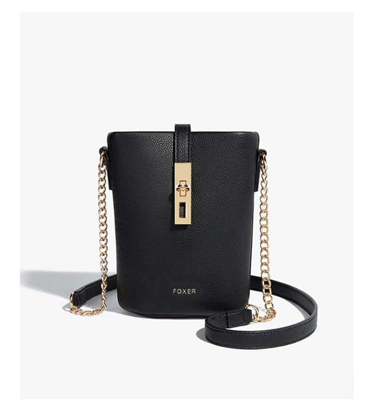FOXER Brand Chic Mini Cellphone Bag Women's Shoulder Bag PU Leather Fashion Girl's Travel Small Crossbody Bag Purse