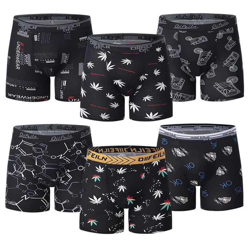 4/5 /10 Pcs Fashionable Men's Long Underwear Casual Boyshort Youth Sports Shorts Comfortable Breathable Stretch Shorts Underwear