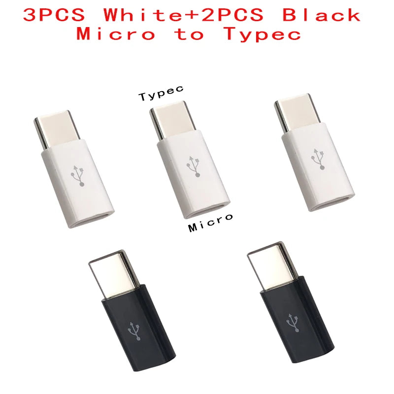 1PCS/5PCS Micro USB Female To Type C Male Adapter Mobile  Phone  Android Converter Micro-B To USB-C Data Cable Connector