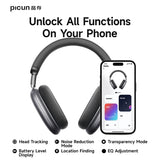 Picun F8 Pro ANC Wireless Headphones 3D Spatial Audio Head Tracking -52dB ANC HIFI Bluetooth Headset ENC HD Mic Low-Latency APP