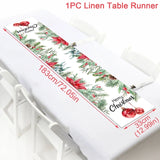 Christmas Tablecloth, Linen Table Flag, Table Cover for Christmas Decorations for Home, Navidad Noel, Gifts, Snowman Tablecloth 