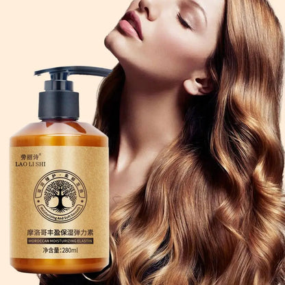 Acondicionador para cabello con crema definidora de rizos marroquí de 280 ml, productos para el cuidado del cabello rizado, seco y dañado, peinado de larga duración U5M5