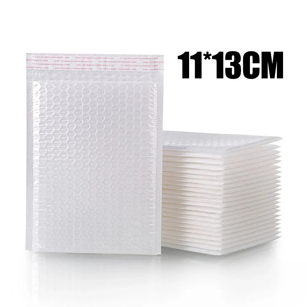 Bubble Mailers para embalagem de correio, envelope acolchoado branco, auto selo, sacos de envio, presente, atacado, 100pcs