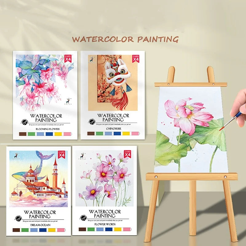 Bview Art Parent-Child Gouache Painting Kit with Watercolor Pads, DIY Coloring Notepad for Kids & Stress Relief Art Supplies