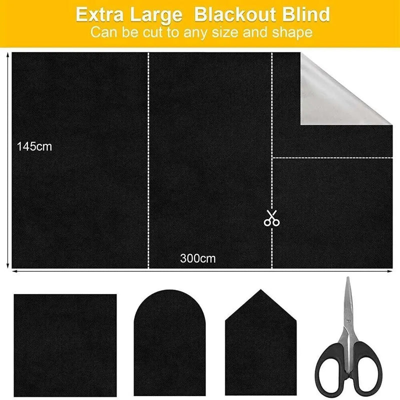 1/2/3M Portable Blackout Curtain Blind Window Thermal Insulated Kitchen Curtains Stick On DIY Non-perforated Temporary Curtain
